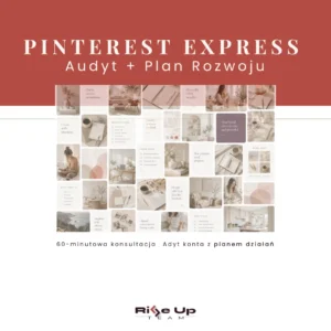 Pinterest Express Audyt i Plan Rozwoju – grafika produktu Rise Up Team z konsultacją i audytem konta Pinterest
